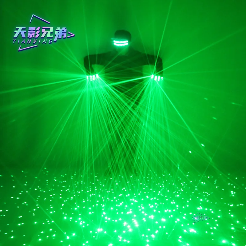 Green laser gloves LED luminous glasses DJ bar street dance luminous gloves dance show stage performance party props luminous gloves