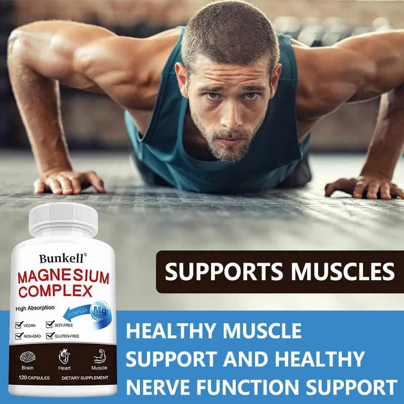 Triple Magnesium Complex - Improve Sleep Quality, Increase Energy, Boost Digestive System, and Improve Immunity, 120 Capsules