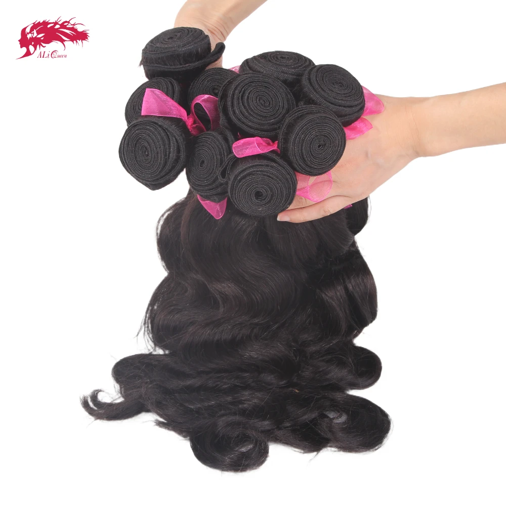 Ali Queen 10A Unprosseded Raw Virgin Hair Bundles 1Pcs Whosales Price 38 40 Inch Brazilian Body Wave Human Hair Weave 3