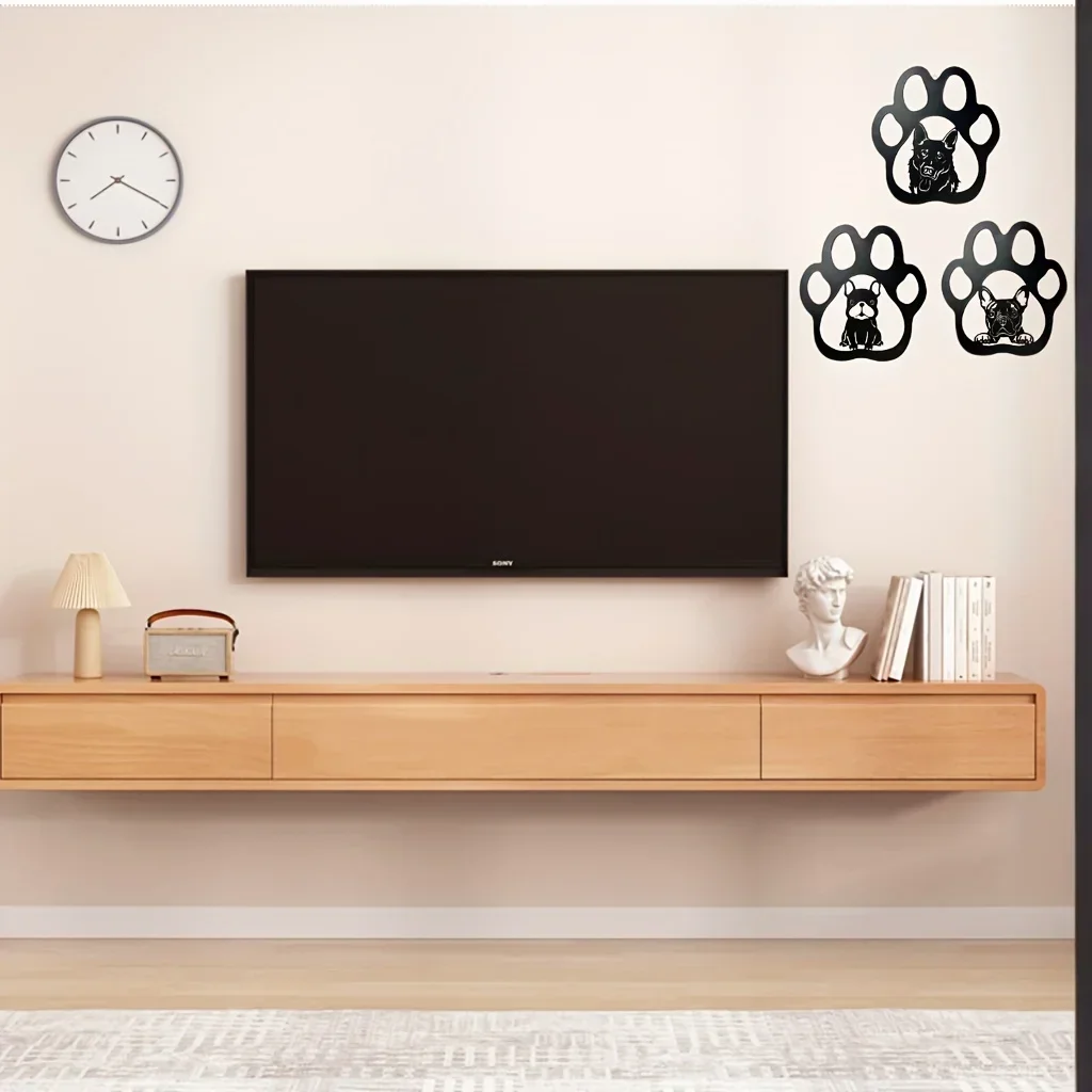 

CIFBUY Deco Paw Wall Decor for Living Room Dog Wall Hanging Art Decor Bathroom Decoration for Home Decor French Bulldog or Germa