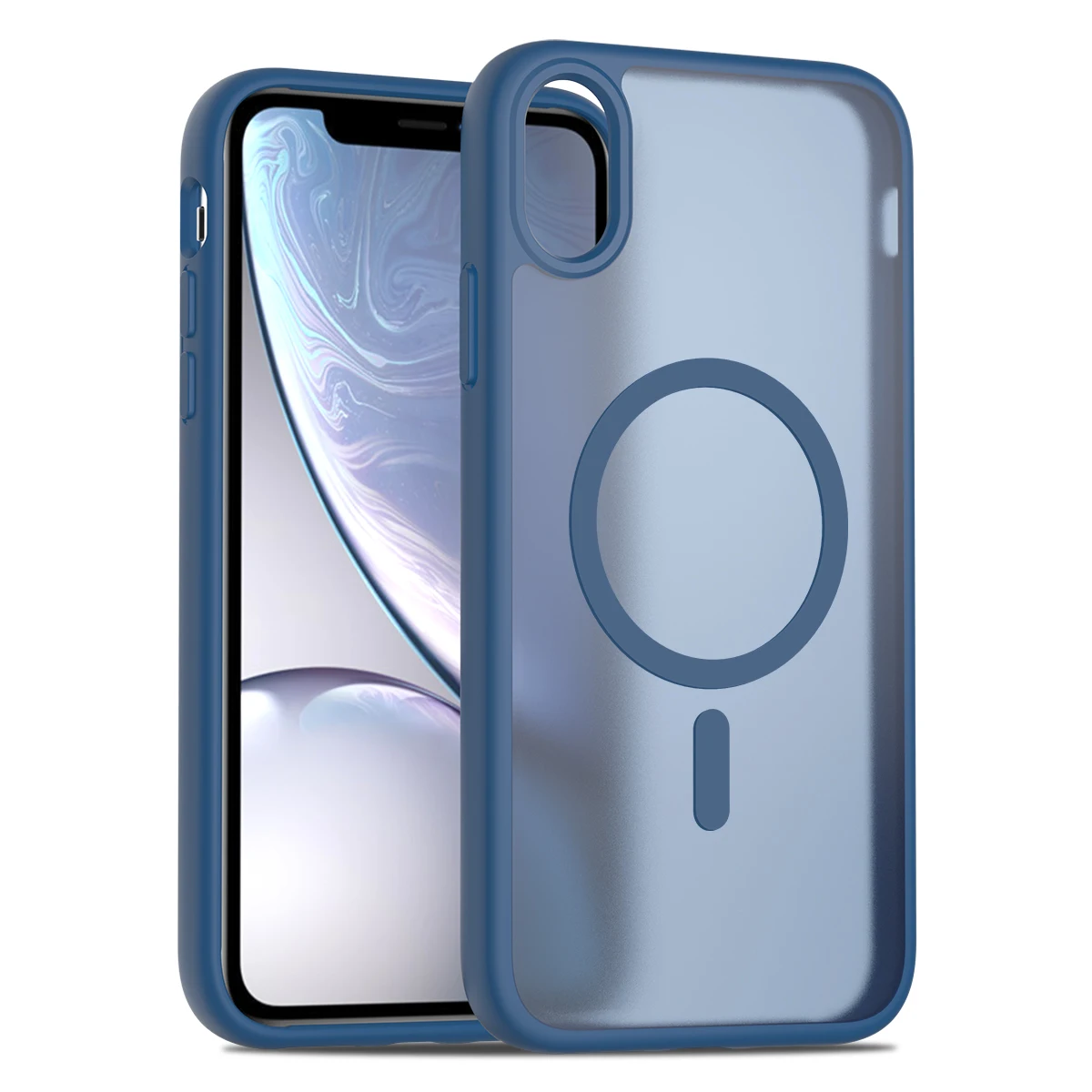 iPhone XR 6.1인치용 무광택 자석 케이스, MagSafe와 호환 가능, 낙하 방지 슬림 반투명 커버, iPhone 11용