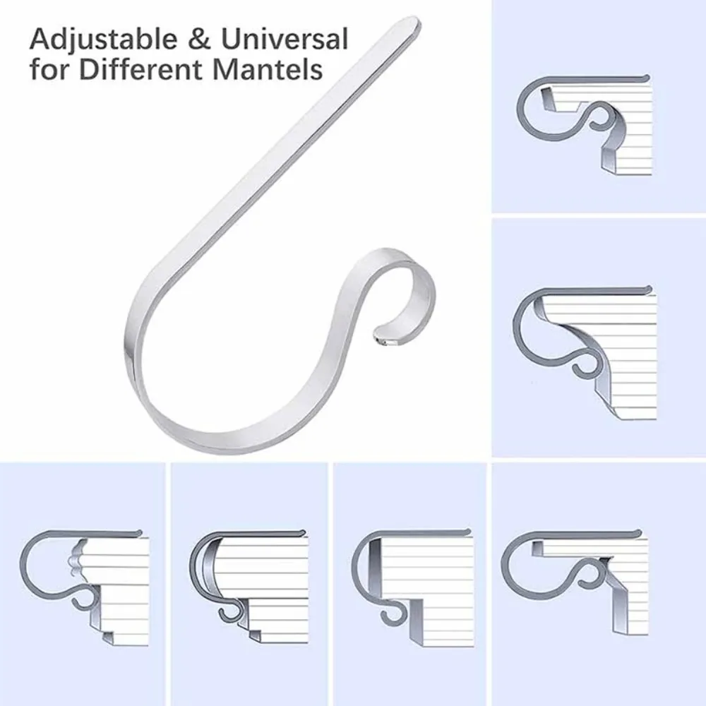New Clip Christmas Stocking Holders Metal Safety Christmas Stocking Hangers Set Decoration Mantel Hangers