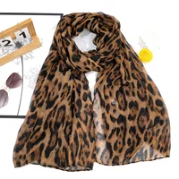 A fashionable voile leopard print soft thin women's scarf shawl 1