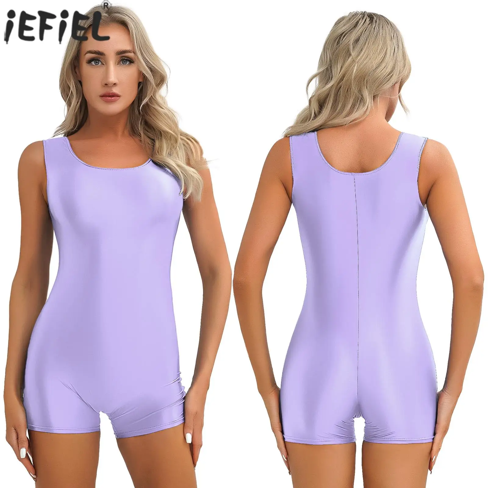 

Solid Color Sexy Sleeveless Short Bodysuit Yoga Dance Bodybuilding Workout Swimming Sweat Absorption Womens Catsuit Swimwear