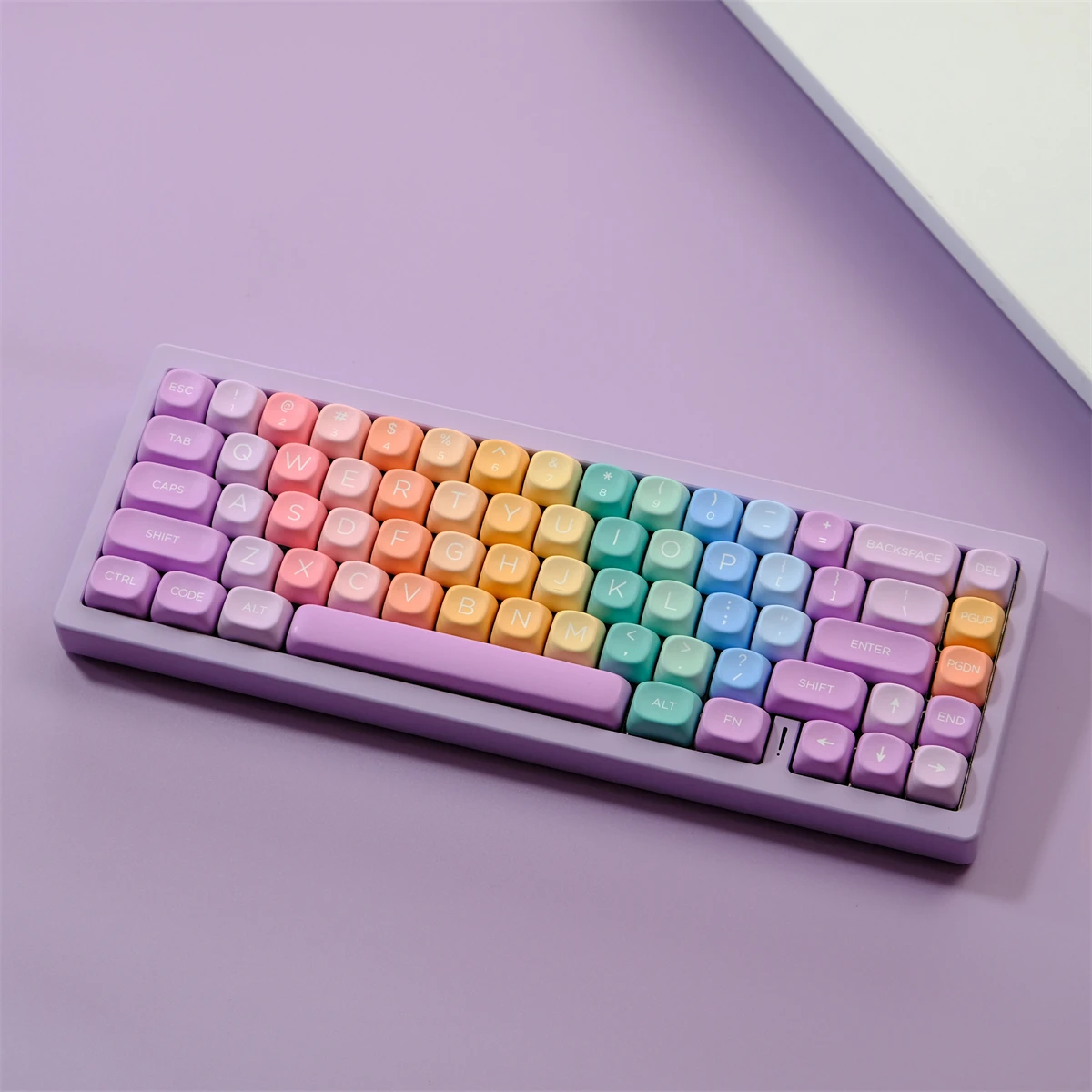 126 Keys Soft Candy Gradient Colors Keycaps Dye Sublimation MOA Profile PBT Keycaps For MX Switches Mechanical Keyboard Key Caps