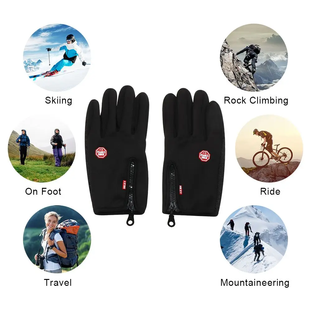 Windproof Men Women Cycling Gloves Touch Screen Mitten Winter Warm Gloves Ski Gloves