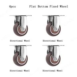 Set of 4 Heavy-Duty Swivel Casters with Mute Rubber Wheels for Furniture and Office Chairs (A Fixed)