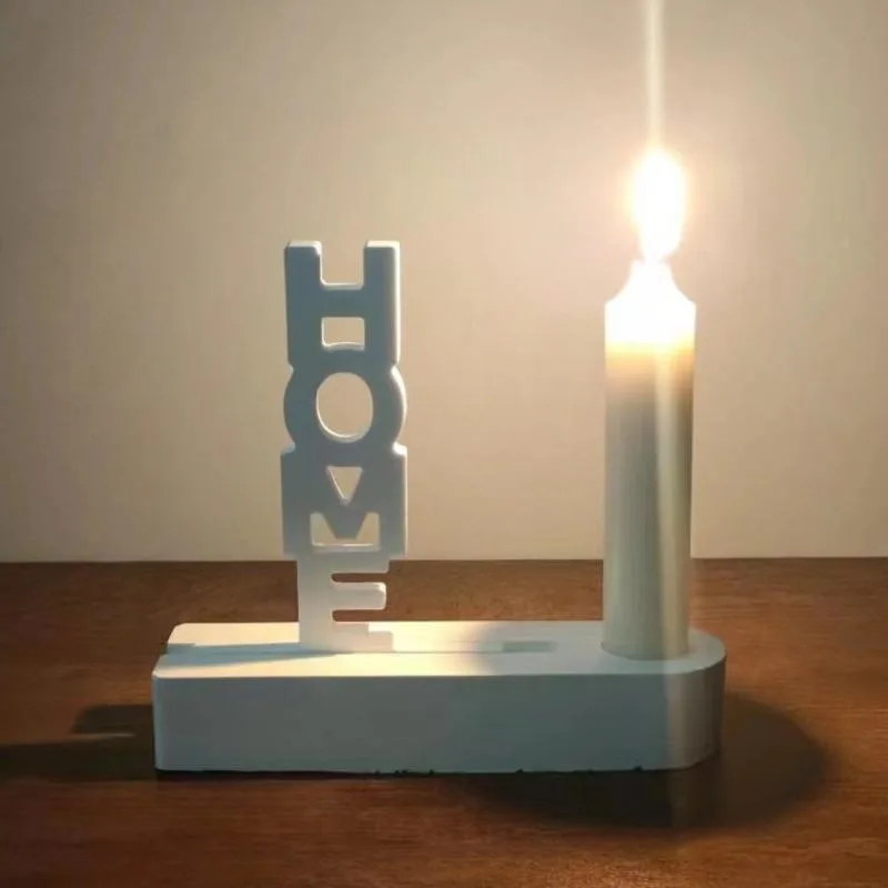 

HOME Candle Holder Ornaments Silicone Mold DIY Letter Home Cement Gypsum Casting Resin Mold Home Holiday Decoration Gift