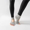 Women Backless Five Toe Yoga Socks Non-Slip Cotton Ladies Dance Ballet Socks Open Half Breathable Fitness Sport Sock for Pilates 3
