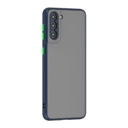 Luxury Skin Feel Armor Shockproof Hard Phone Case - Premium Protective Cover - A55 5G (Dark Blue)