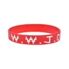 1PC/6PCS WWJD Silicone Bracelet 1/2 Inch Wide Christian Bangle Jelly Color 6