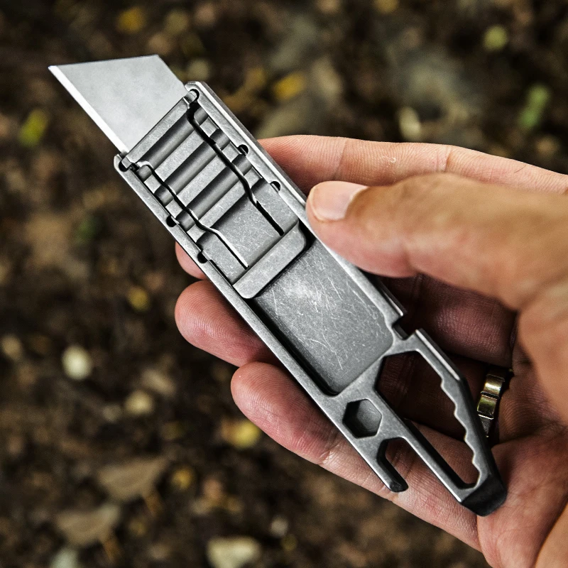 Titanium Utility Mini Knife, Small Box Cutter with Retractable and  Replaceable Blade for Multiple Cutting Tasks and EDC - AliExpress