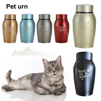 Pet Urn Pet Paw Print Stainless Steel Cremation Urn for Dogs Cats Keepsake Ash Urn Never Say Goodbye Pet Paw Print Small 1