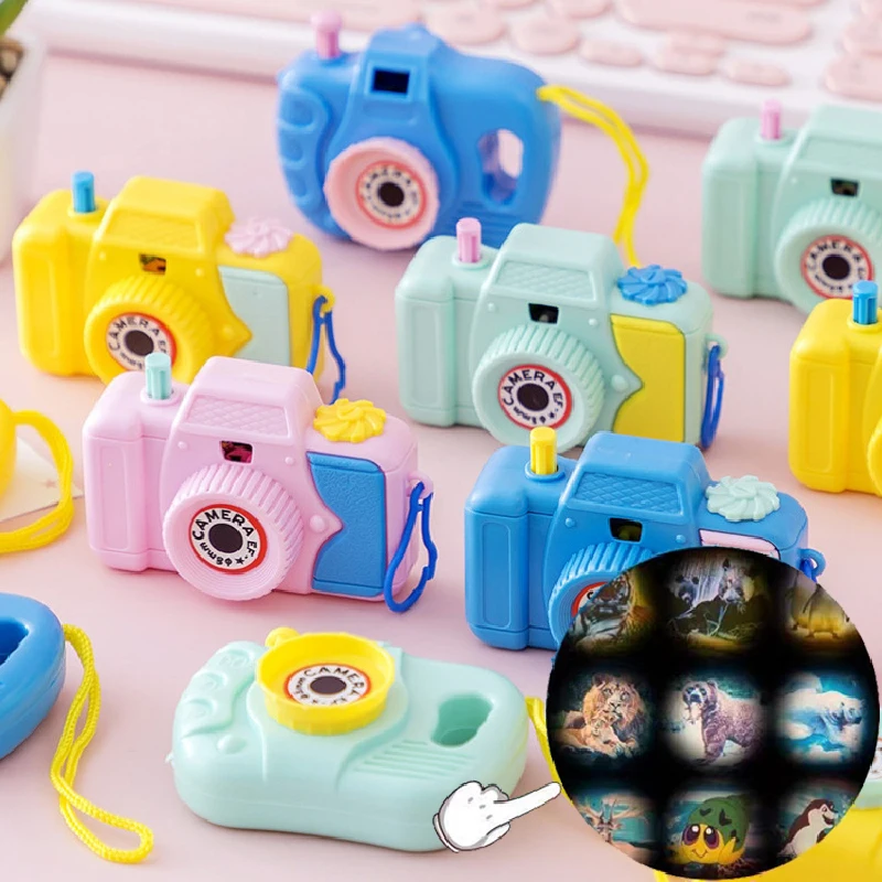 1/2/4pcs Simulation Mini Cartoon Animal Pattern Viewing Camera Toys Kids Explore Educational Puzzle Props Projection Camera Gift