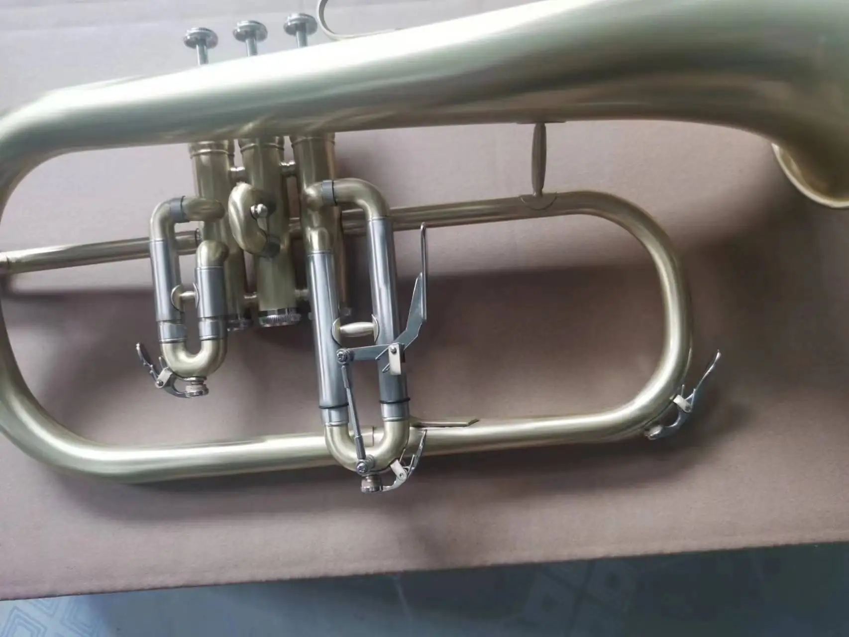Real Pictures Bb Tune Flugelhorn Antique Copper Material Professional Playing Instrument Case Nozzle