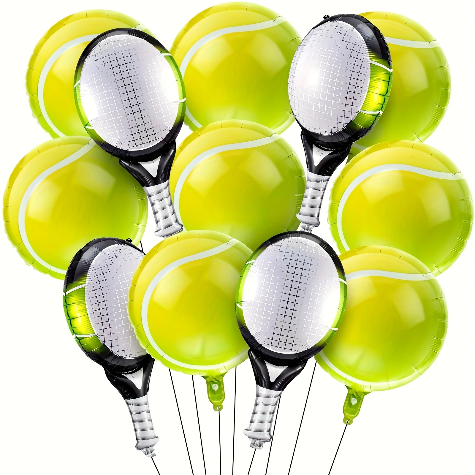 8 Stück Tennis-Party-Luftballons Tennisracket-förmige Mylar-Ballons für Sport-Tennis-Themen Geburtstagsfeier-Dekoration