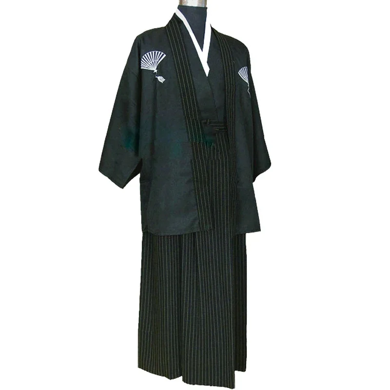 Japanese Kimono Vintage Japones Kimono Man Japanese Traditional Male Yukata Stage Dance Costume 89