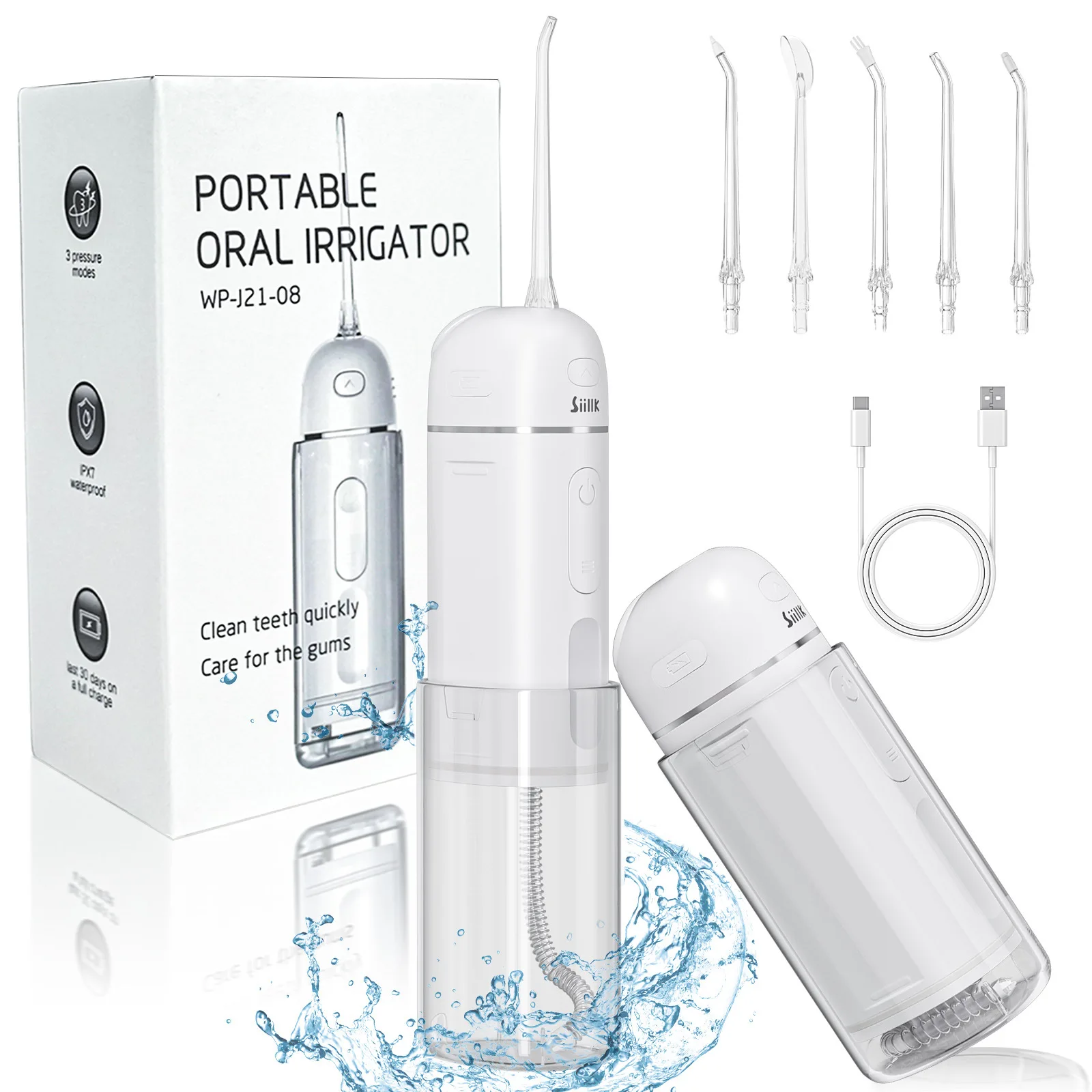 Oral Irrigator for Girls Portable Mini Pink Water Flosser Pulse Mini Dental Water Jet USB Rechargeable Water Pick Oral Machine