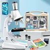 Magnification 1200 x large microscope set for primary school students science experiment teaching educational children toy gift 2