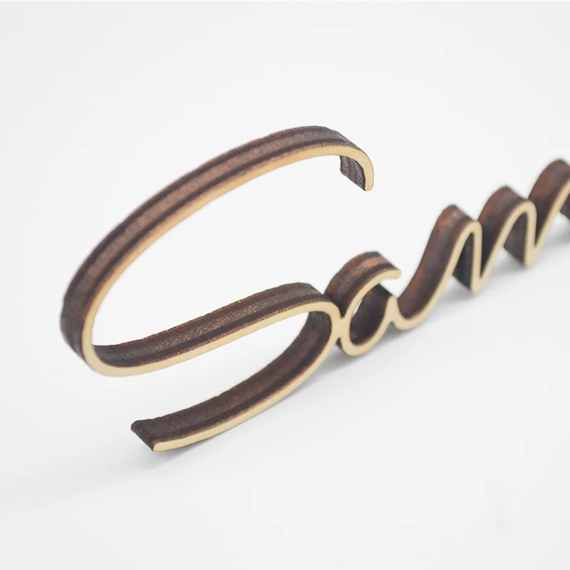 Personalized Laser Cut Wood Name Wedding Place Card Mirror Gold Acrylic Guest Bride and Groom Names Seating Tags place cards customize products