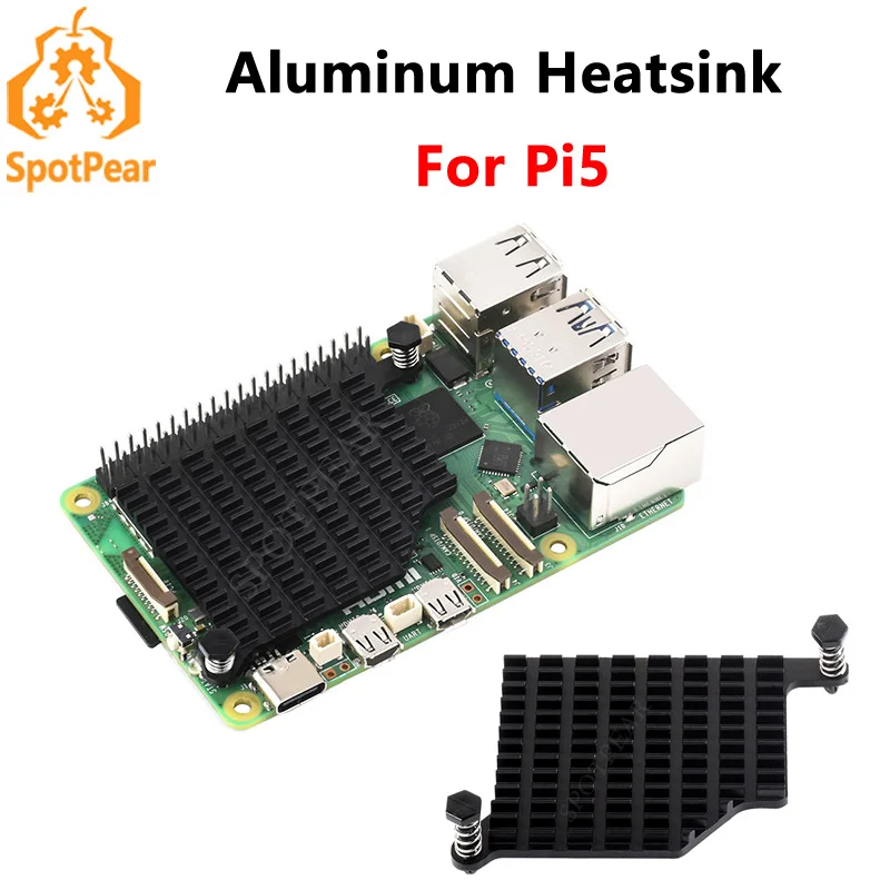 

Raspberry Pi5 Aluminum Heatsink With Thermal Pads And Spring-Loaded Push Pins for PI 5