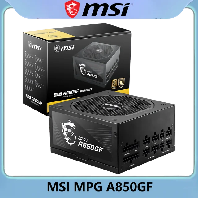 MSI MPG A850GF - Fuente de alimentación gaming (compatible con NVIDIA  GeForce RTX Serie 30, Certificado 80 Plus Gold 850 W, alimentación continua  con ventilador de 140 mm FDB, ATX) : Msi: : Informática