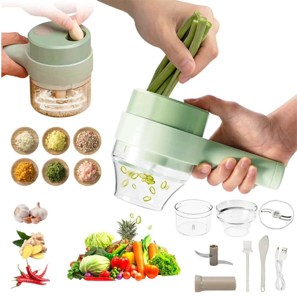 4 in 1 Handheld Electric Vegetable Slicer USB Rechargeable