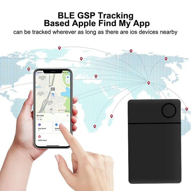 Smart Bluetooth GPS Card Tracker, Item Locator para iPhone Bagagem Bag, Key Finder Tag, com base no IOS, Find My APP, Anti Lost 3