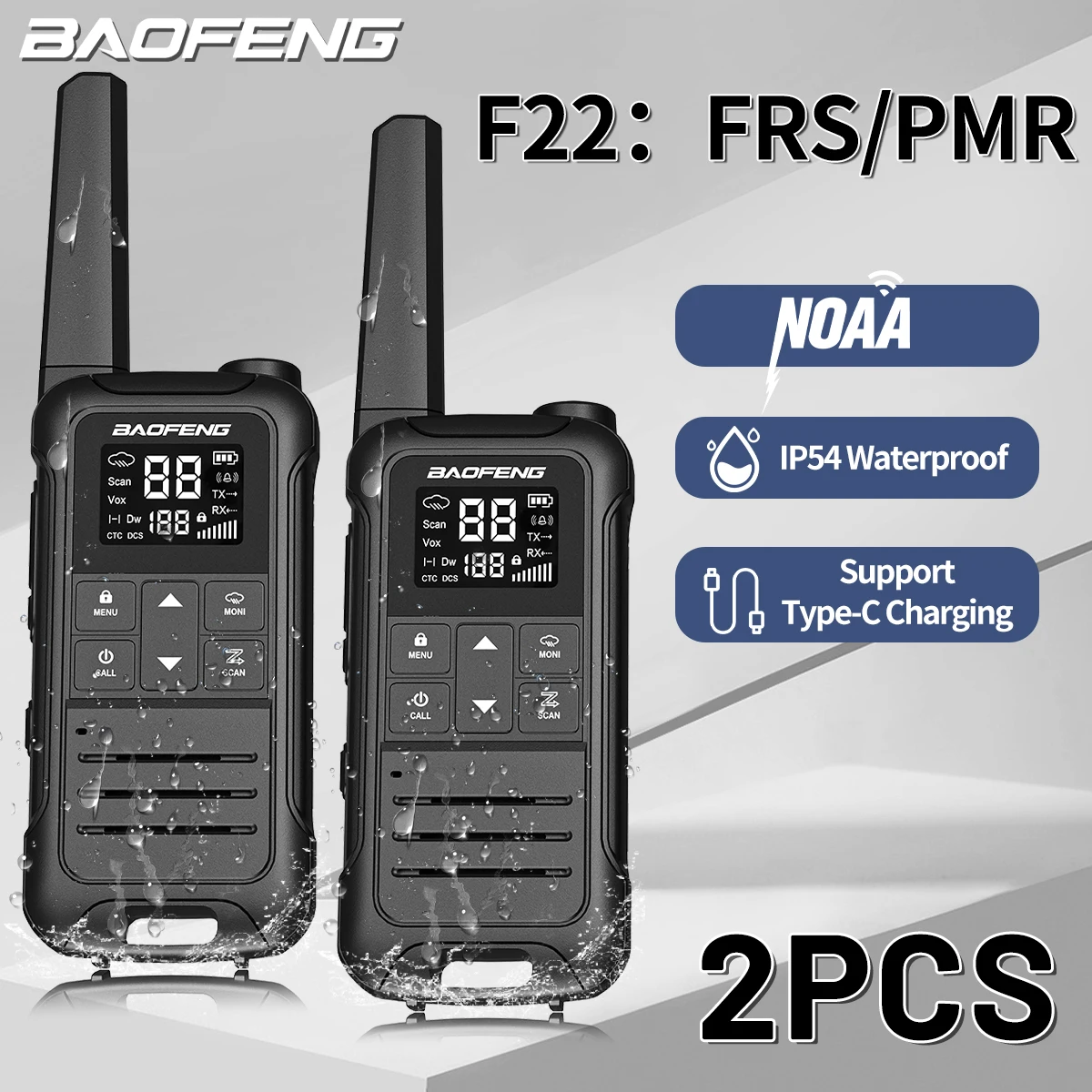 SINORISE Super ini Walkie Talkie Radio bidireccional portátil F Transceptor para restaurantes