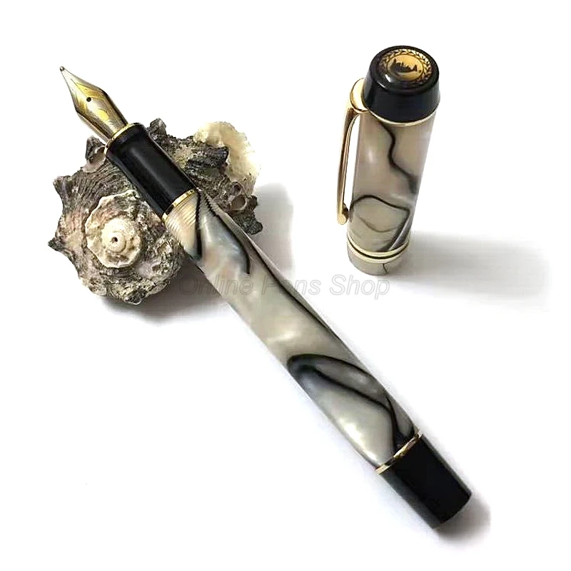 Kaigelu 316 Popular Marble Celluloid Fountain Pen 22KGP Medium Nib Beautiful Phantom Business Writing Gift Pen kaigelu 316 336 marble celluloid fountain pen 22kgp medium nib beautiful phantom black white blue borwn pattern gift pen