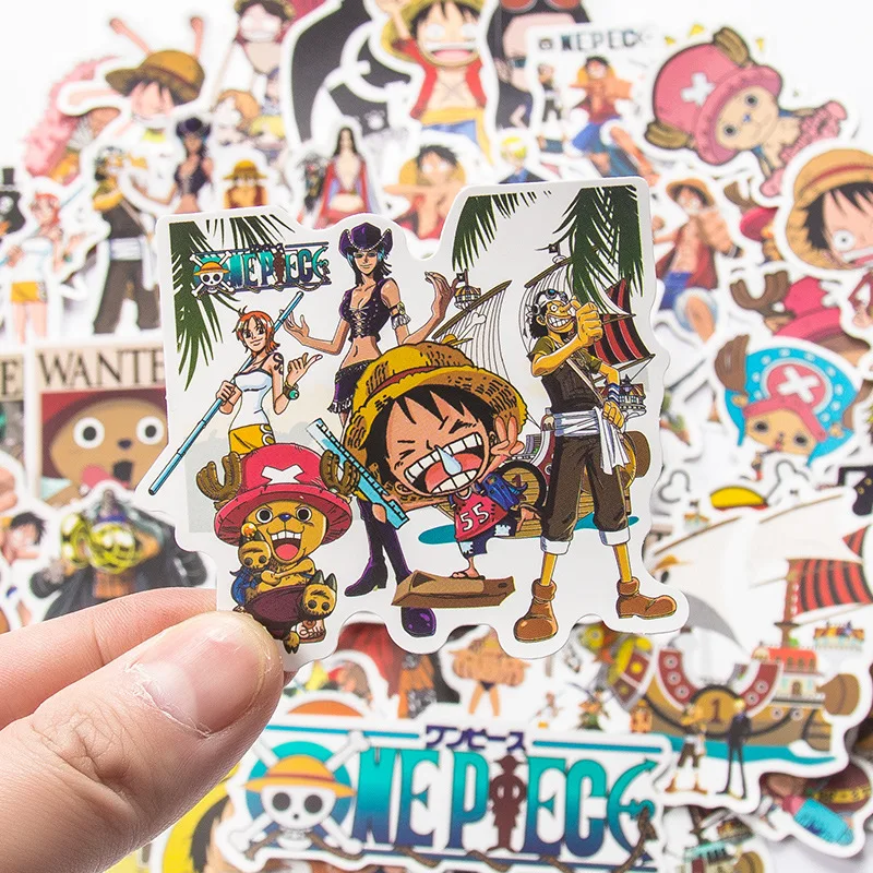 50/100Pcs One Piece Luffy Aufkleber Anime Aufkleber Notebook Motorrad  Skateboard Computer Handy Cartoon Spielzeug