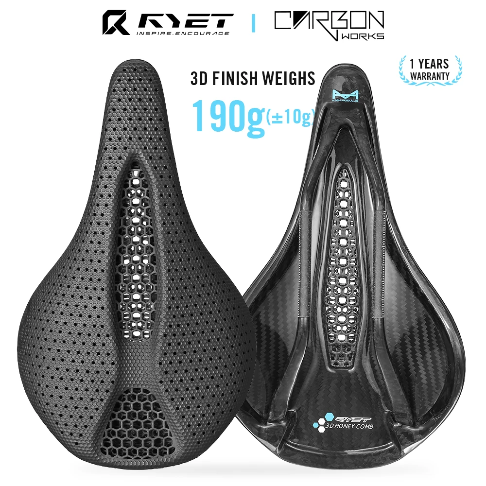 2024 RYET 3D stampato sella della bici 145MM 130g 7*9 carbonio bicicletta sedile cuscino Triathlon strada MTB Mountain Gravel parti di ciclismo  18