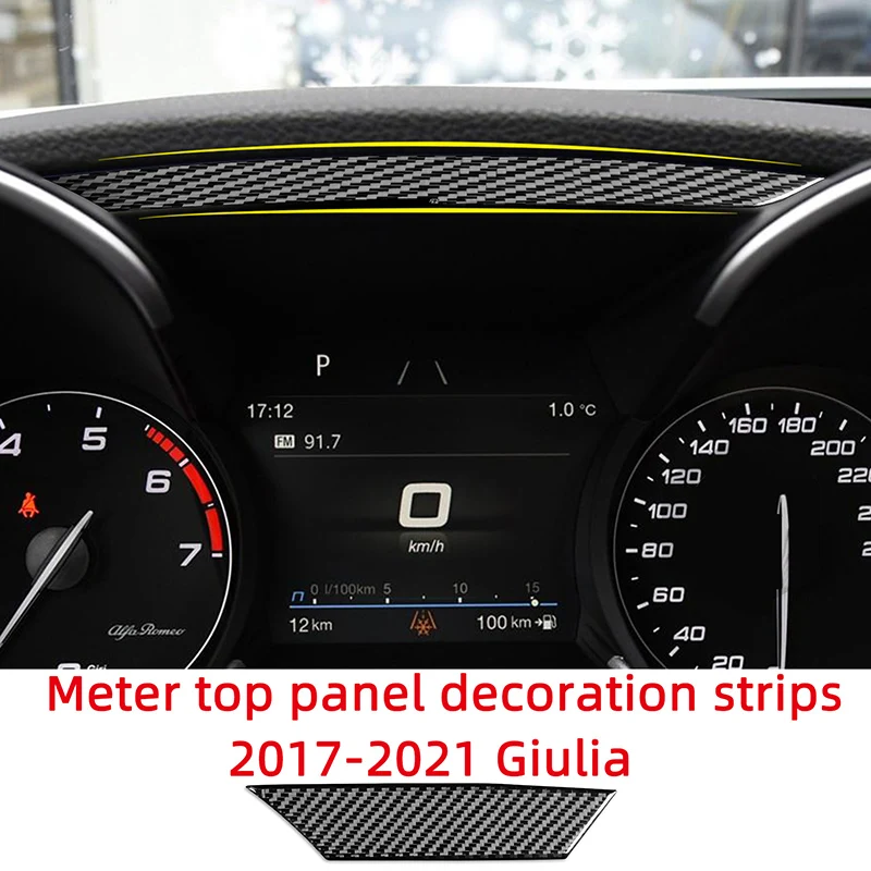 

Декоративные полосы для верхней панели Speedmeter, автомобильные наклейки из углеродного волокна для Alfa Romeo Giulia 2017-2021, аксессуары для интерьера
