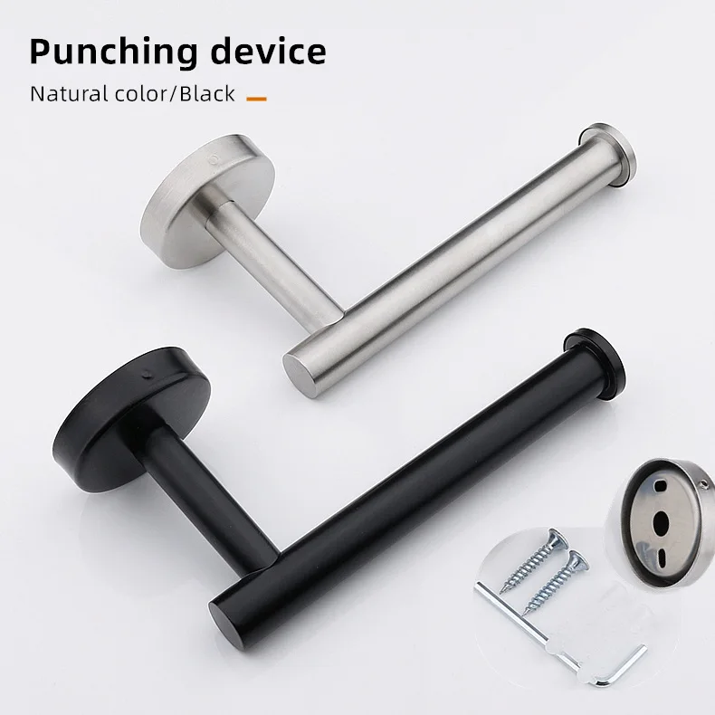 3 Porta Rotoli Autoadesivi In Acciaio Inox Per Cucina E Bagno - Sottopensile A Parete Grigio Scuro - 2