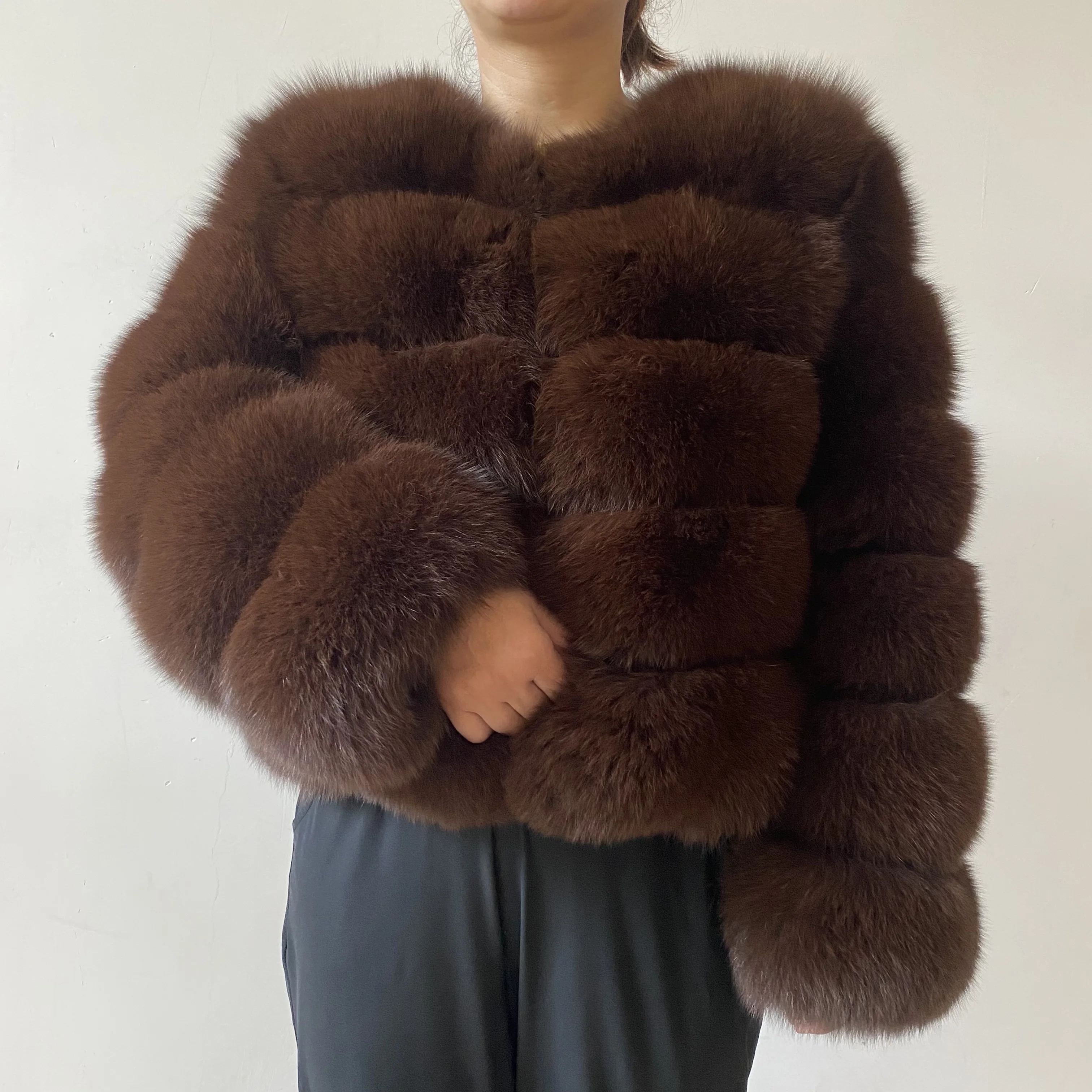 معطف نسائي من الفرو الطبيعي، ملابس خارجية نسائية ع...