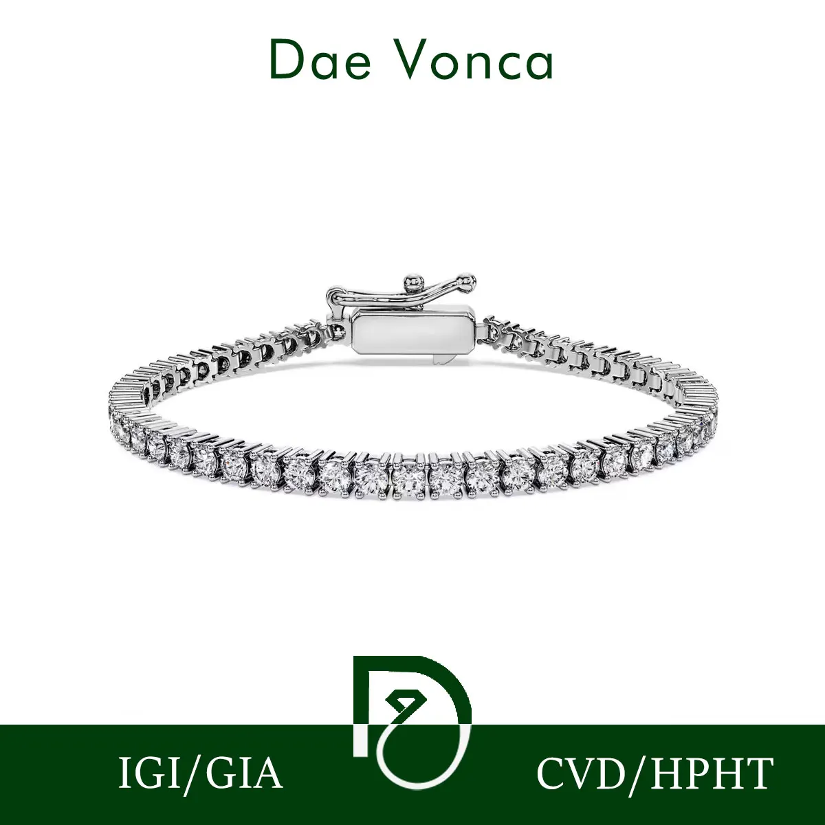 Full Round Cut Diamond Tennis Bracelet 14K/18K White Gold Lab Grown Diamond Tennis Bracelet Classical Design Bracelet Jewelry