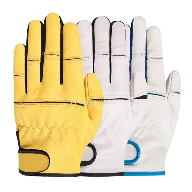 Labor Protection Gloves Leather Wear-resistant Sheepskin Hunting Protection Machine Repair Motorcycle Driver Safety Protection 1