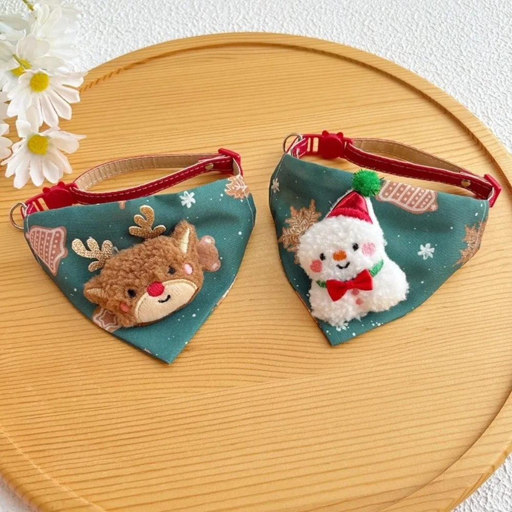 Polyester Christmas Dog Collar Adjustable Dirt Resistant Pet Scarf