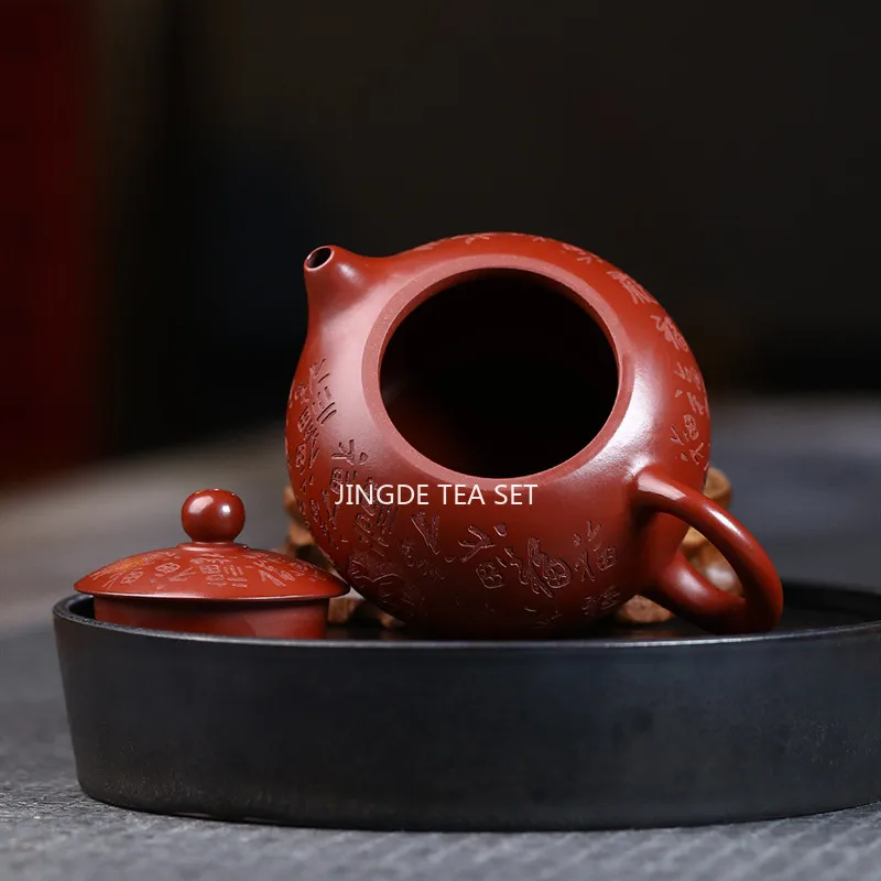 9Hole Yixing Purple Clay Teapot Handmade Xishi Tea Pot Raw Ore Dahongpao Kettle Household Zisha Tea Set Teaware 220ml