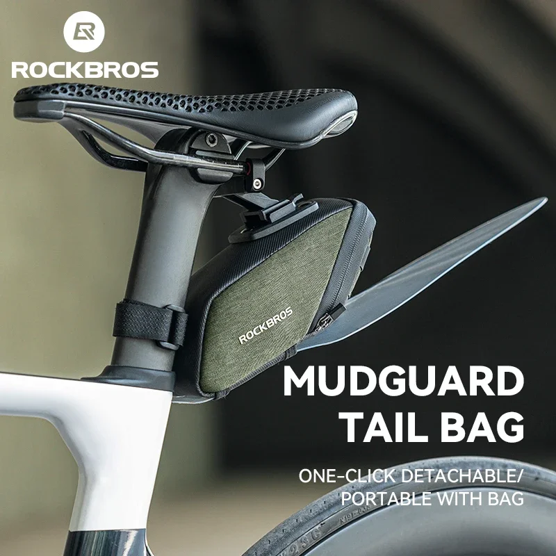 ROCKBROS Waterproof Bicycle Saddle Bag With Bike Mudguard Portable Cycling Seat Tail Bag MTB Road Bike Storage Bag Accessories