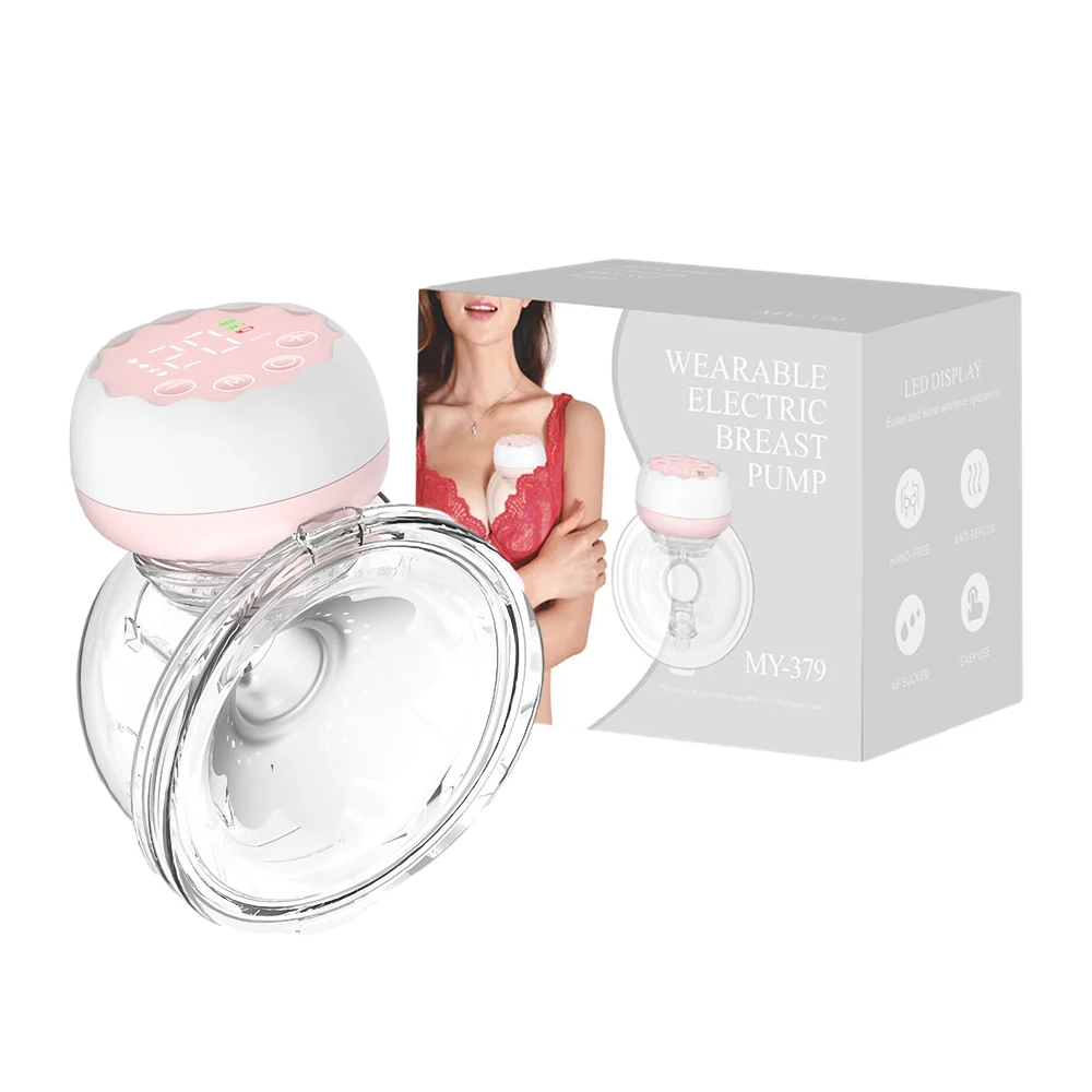 Wearable Electric Breast Pump Hands Free for Breastfeeding 4 Modes 12 Suction Level Low Noise with 180ml Collector