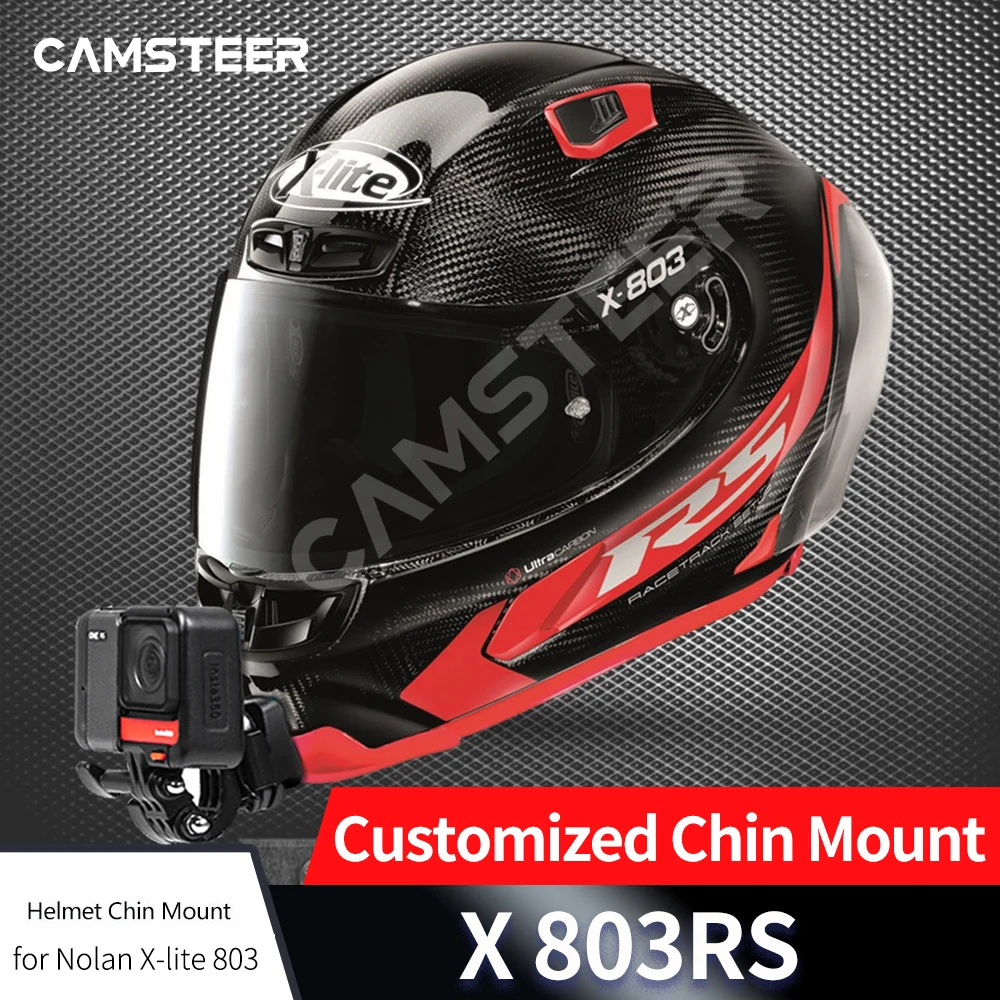 Camber-personalizado Cnc Alumínio Capacete Chin Mount para Gopro Max Hero 10 Insta360one x2 Dji Akaso Câmera X803rs