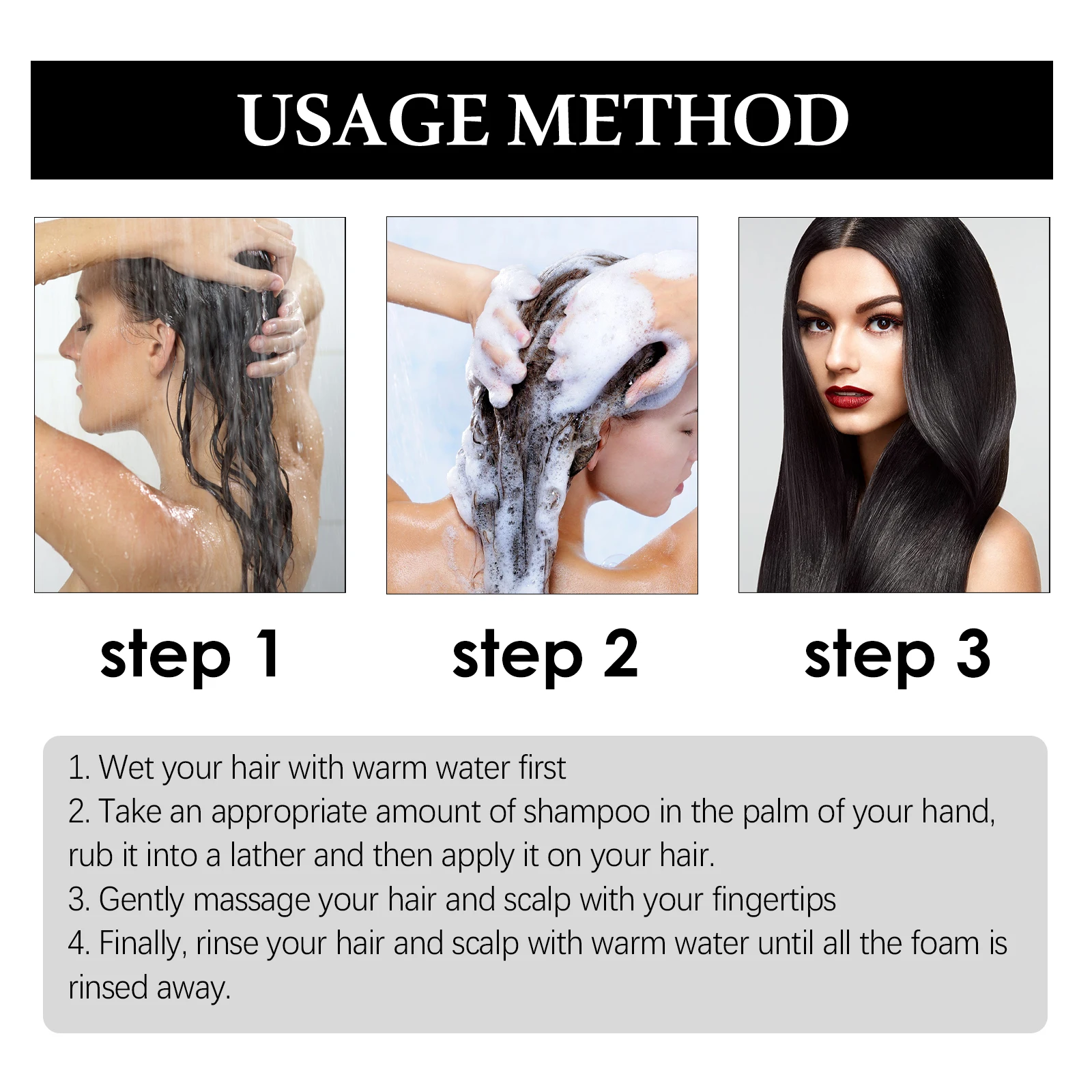 EELHOE Hair Dye Shampoo Polygonum Multiflorum Fast Hair Dye Shampoo Covers Gray Herbal Ingredient White To Black For Women Men 6