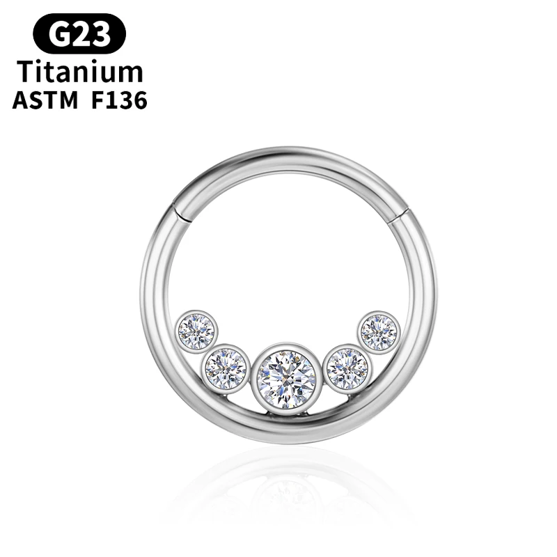 Anelli Per Piercing Setto E Cartilagine, In Acciaio Chirurgico, Con Zirconi, Dimensione 8 Mm - NUOVI - Foto 7