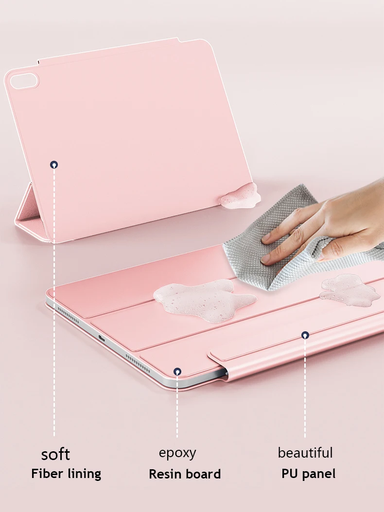 Powerful Magnetic Attachment Slim Trifold Stand Case