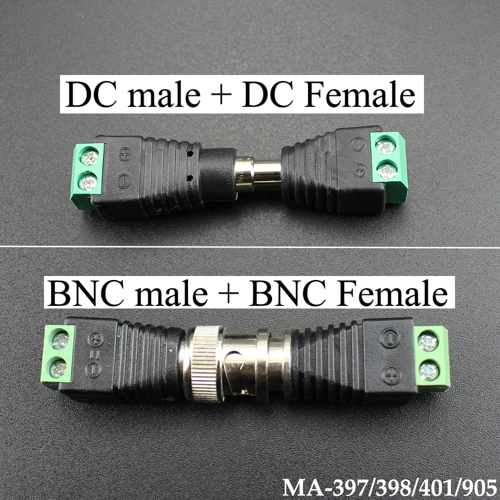 12V DC BNC Male Female Connector Coax Cat5 to BNC Female Plug for