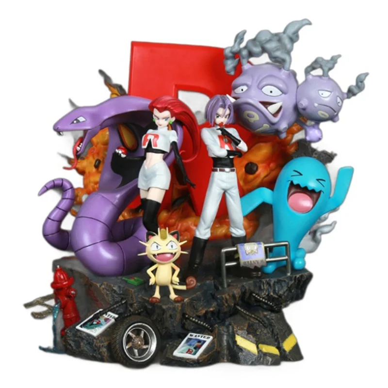 Figurine Pokémon Team Rocket 38 Cm – Jessie, James & Miaouss, Statue Collector 2024