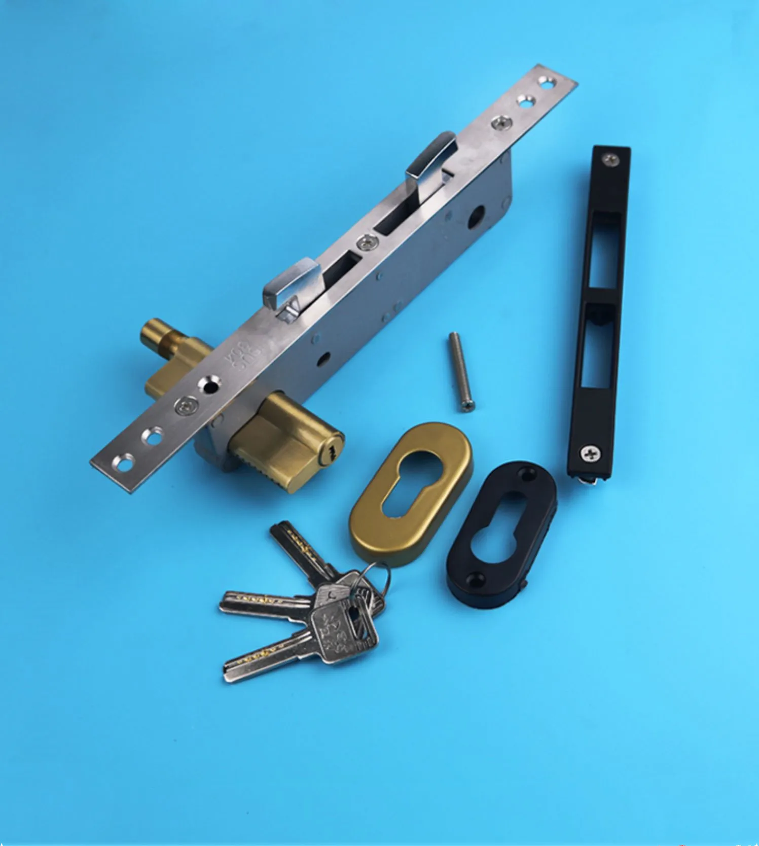 Heavy Duty Sliding Door Hook Lock Aluminum Alloy Sliding Balcony Glass Door Double Hook Lock Body Wooden Door Hardware
