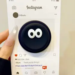 3D Eye Silicone Magnetic Phone Holder and Expanding Stand (Black)