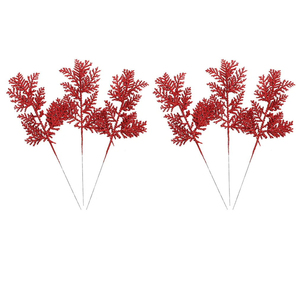 

Искусственные ветки, блестящие листья, Рождественская поддельная растительная рукоятка, венок «сделай сам», гирлянда, украшение